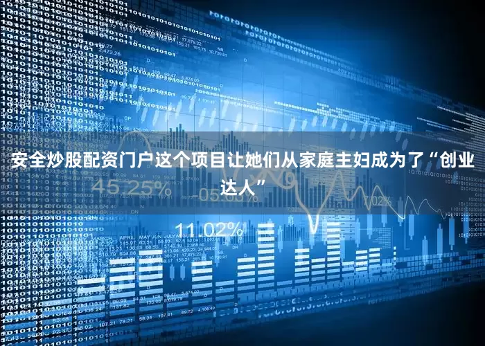 安全炒股配资门户这个项目让她们从家庭主妇成为了“创业达人”